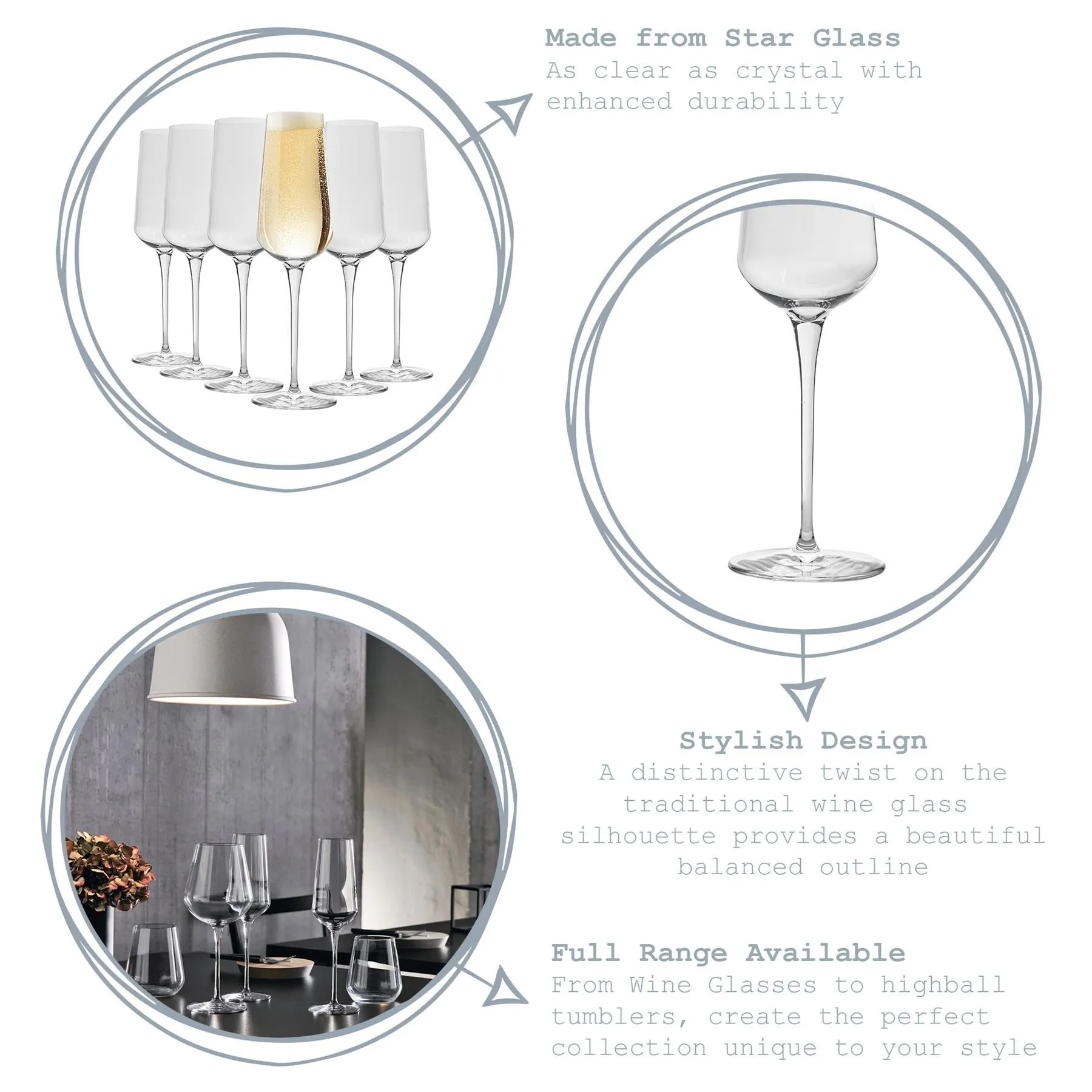 285ml Inalto Uno Champagne Flutes - Pack of Six - By Bormioli Rocco