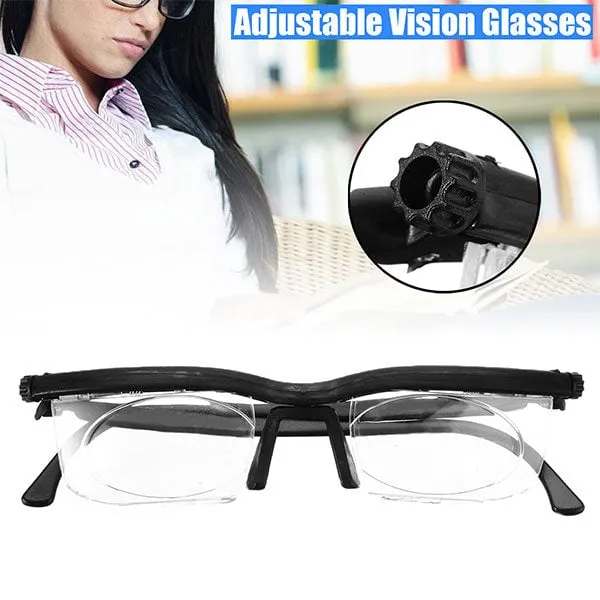 ADJUSTABLE FOCUS GLASSES DIAL VISION NEAR AND FAR SIGHT