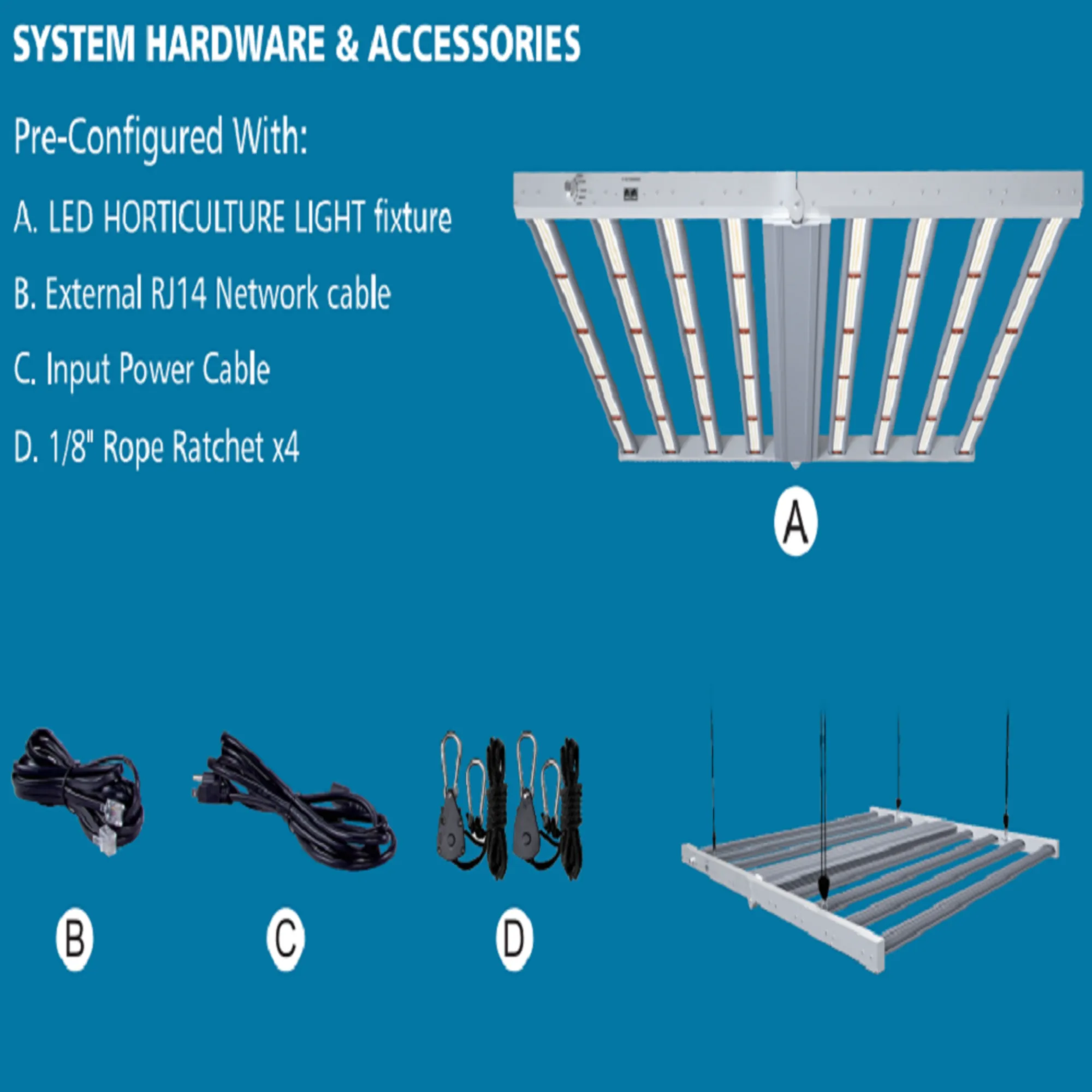 Advance Spectrum 680W Sun Series Model E 6-Bar Full Spectrum LED Grow Light