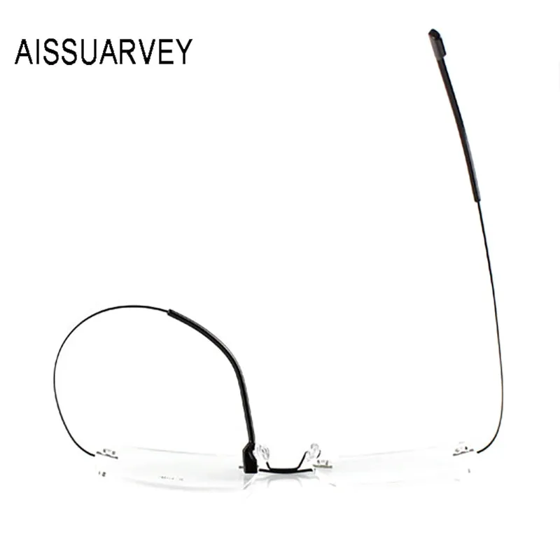 Aissuarvey Men's Rectangular Rimless Titanium Alloy Frame Eyeglasses As858