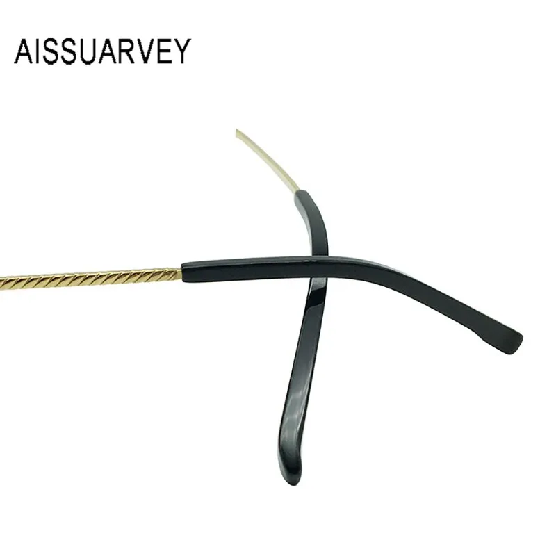 Aissuarvey Rimless Rectangular Lens Titanium Frame Men's Eyeglasses