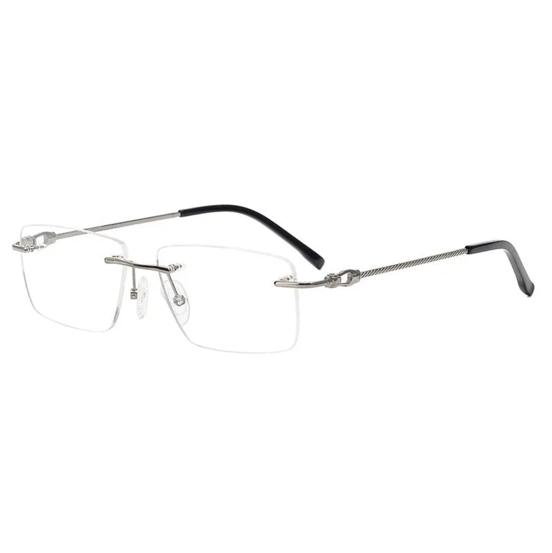 Aissuarvey Rimless Rectangular Lens Titanium Frame Men's Eyeglasses