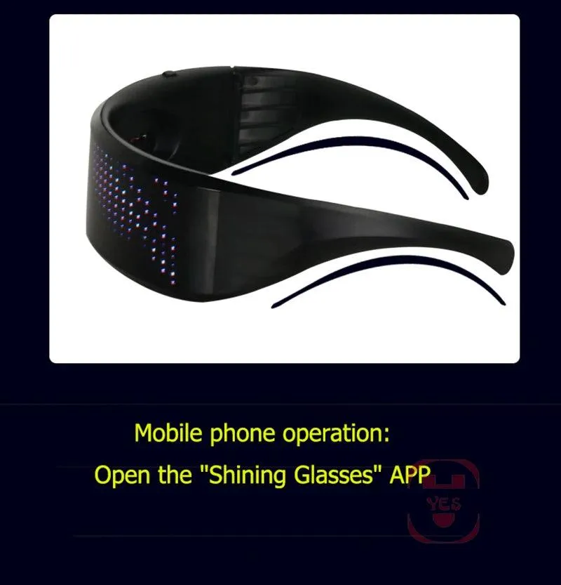 App Bluetooth Led Party Glasses Customized Languages Luminous Eyewear