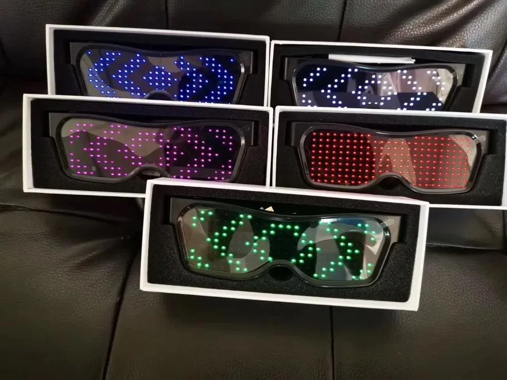 App Bluetooth Led Party Glasses Customized Languages Luminous Eyewear