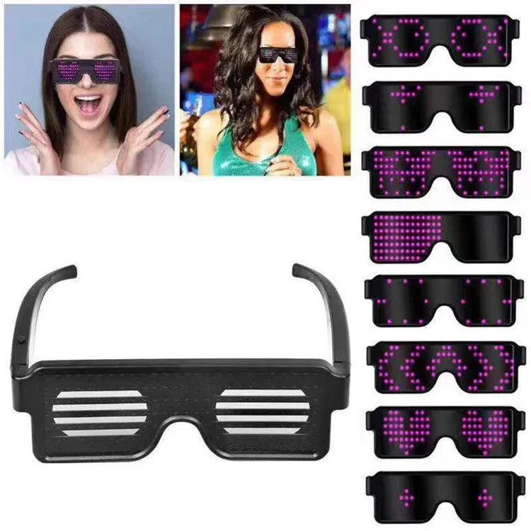 App Bluetooth Led Party Glasses Customized Languages Luminous Eyewear