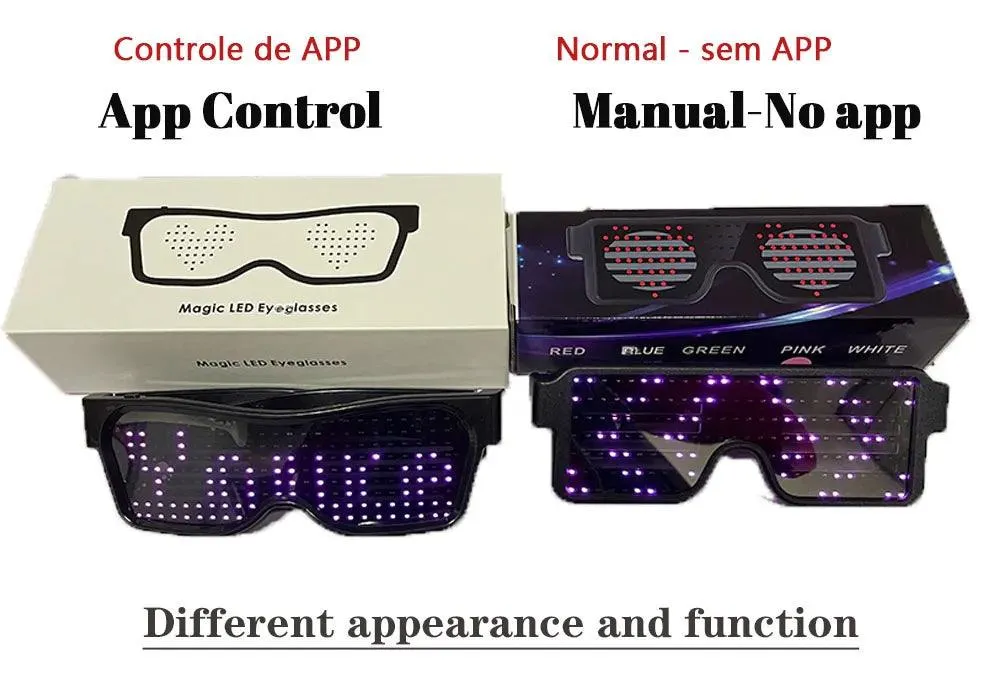 App Bluetooth Led Party Glasses Customized Languages Luminous Eyewear