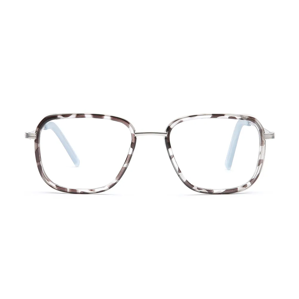 ART | Light Grey Tortoise | Silver Metal Frame