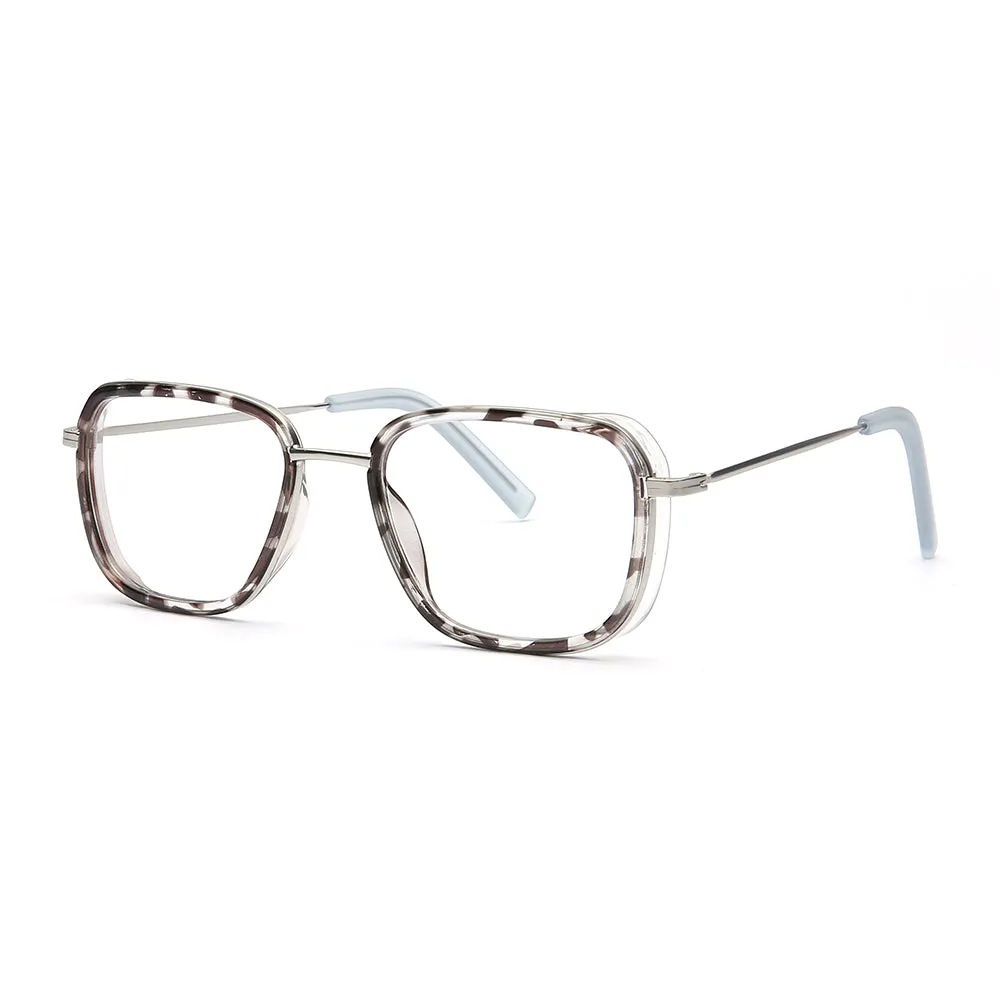 ART | Light Grey Tortoise | Silver Metal Frame