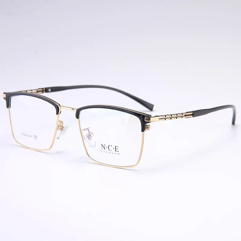 Bclear Men's Full Rim Square Titanium Frame Eyeglasses My8622