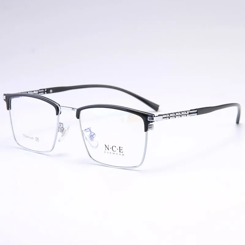 Bclear Men's Full Rim Square Titanium Frame Eyeglasses My8622