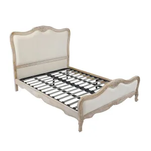 Bedzy Luxe Lille Queen Size Bed Frame - White Washed