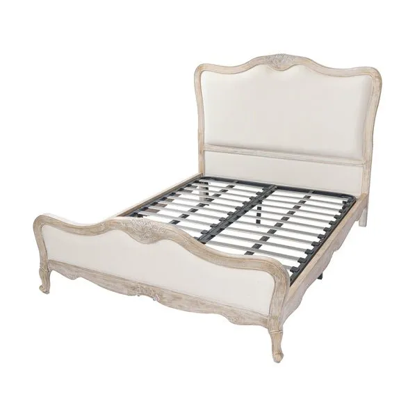 Bedzy Luxe Lille Queen Size Bed Frame - White Washed