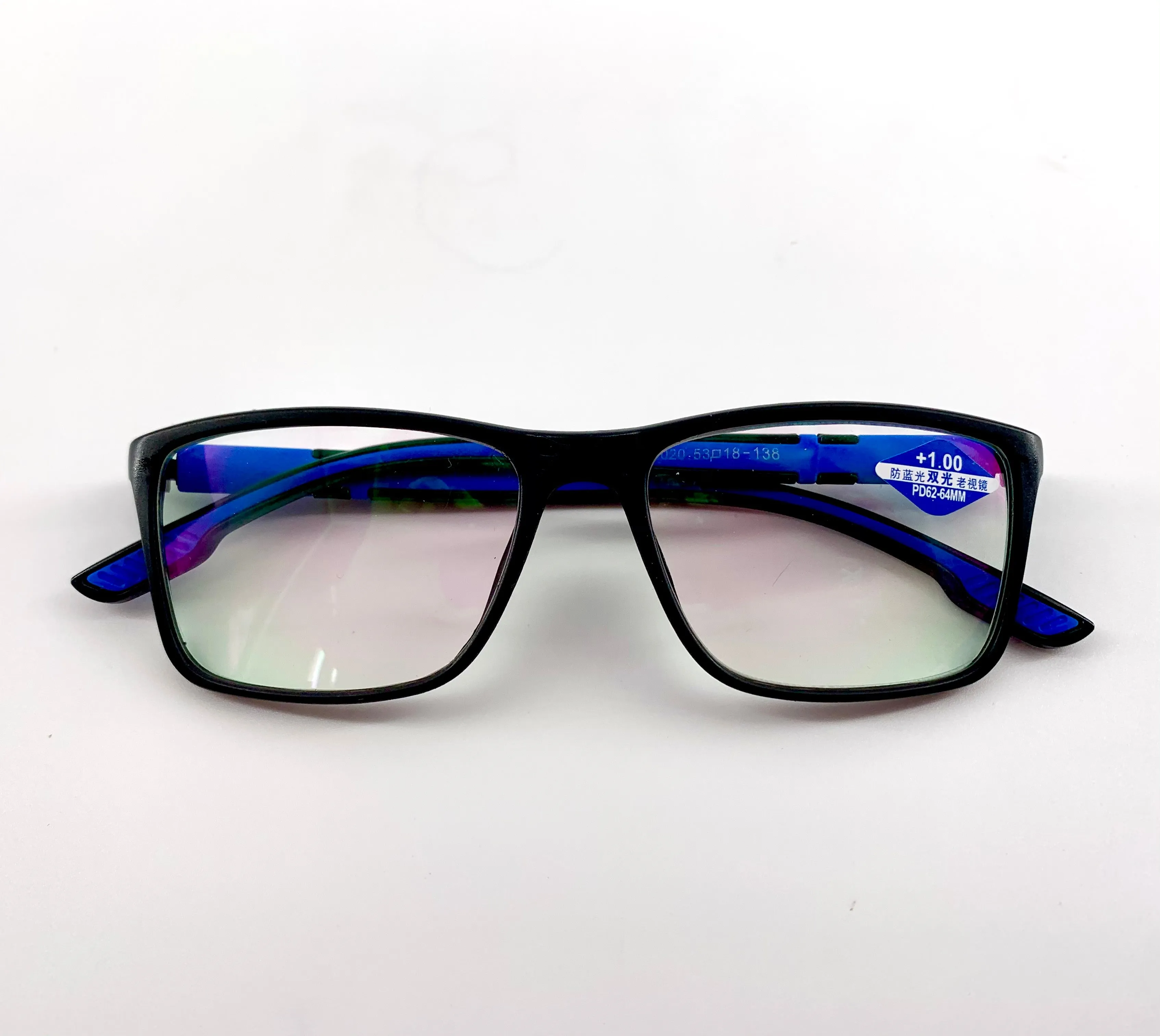 Black & blue blue light blocking glasses