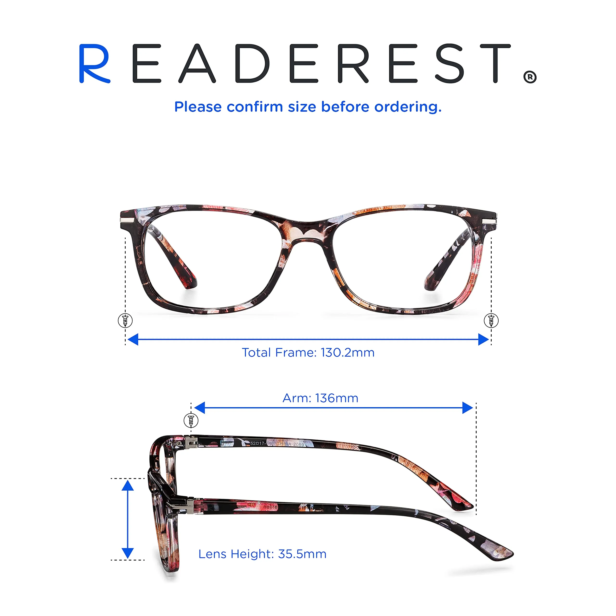 Blue-Light-Blocking-Reading-Glasses-Floral-1-50-Magnification-Computer-Glasses