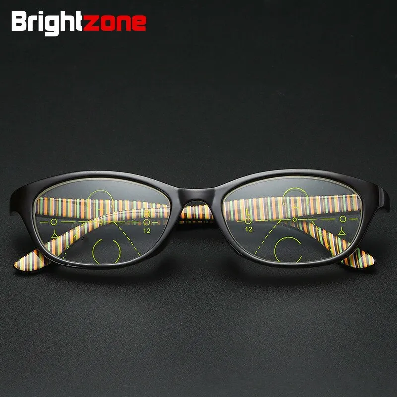 Brightzone Unisex Full Rim Oval Tr 90 Titanium Progressive Reading Glasses