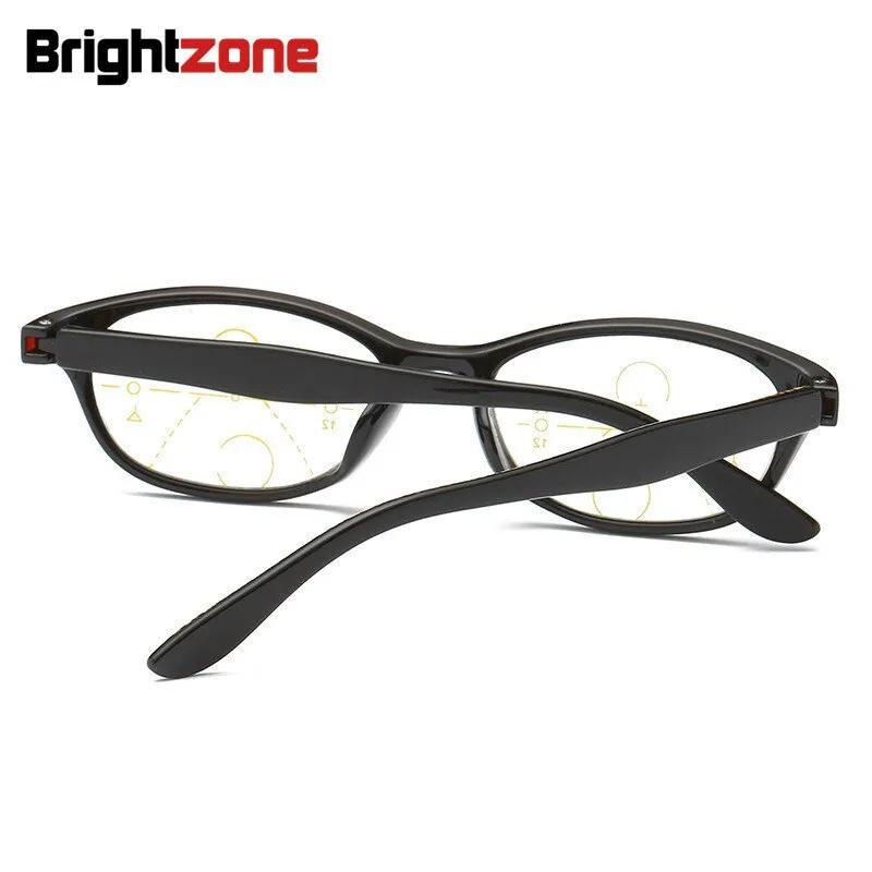 Brightzone Unisex Full Rim Oval Tr 90 Titanium Progressive Reading Glasses