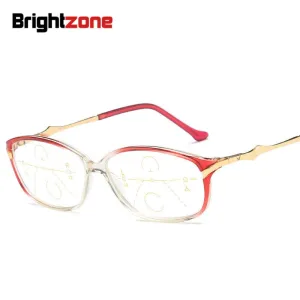 Brightzone Unisex Full Rim Square Tr 90 Titanium Reading Glasses 6689