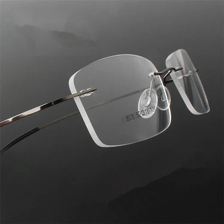 Brightzone Unisex Rimless Square Alloy Reading Glasses 1004