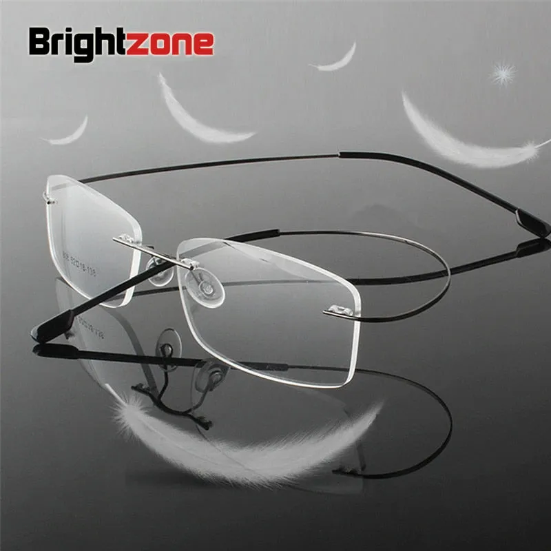 Brightzone Unisex Rimless Square Alloy Reading Glasses 1004