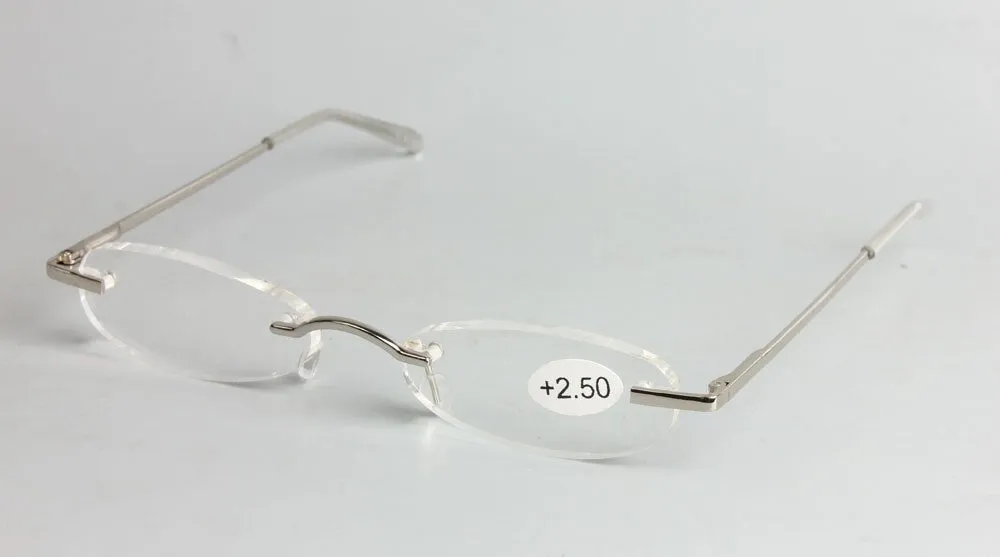 Brightzone Unisex Rimless Square Alloy Reading Glasses 9866