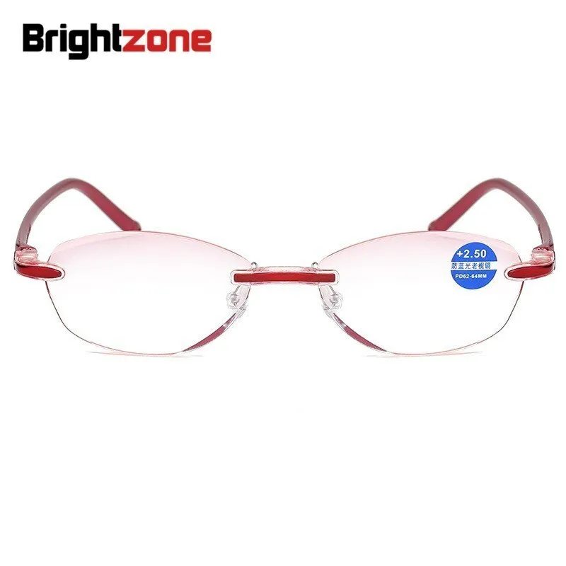 Brightzone Women's Rimless Square Alloy Reading Glasses C856