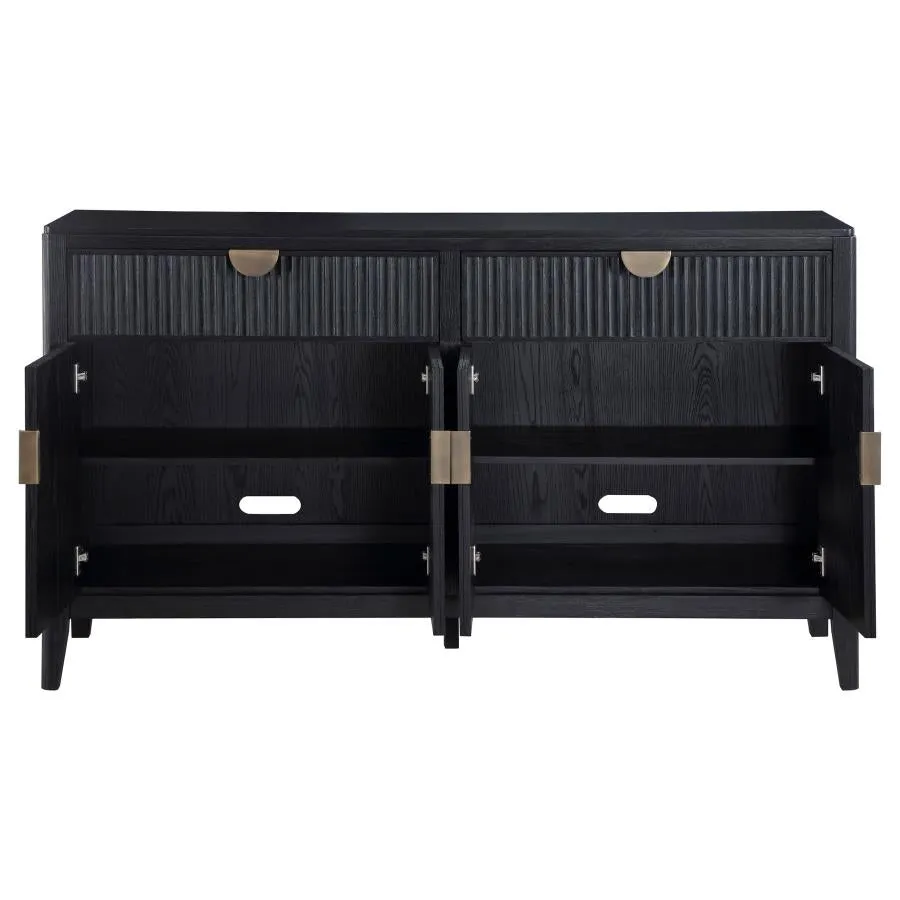 Brookmead 2-Drawer Sideboard Buffet With Storage Cabinet Black