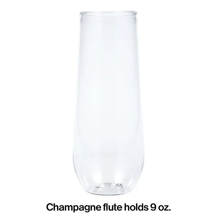 Bulk Clear 9 oz Plastic Stemless Champagne Flutes (24 per Case)