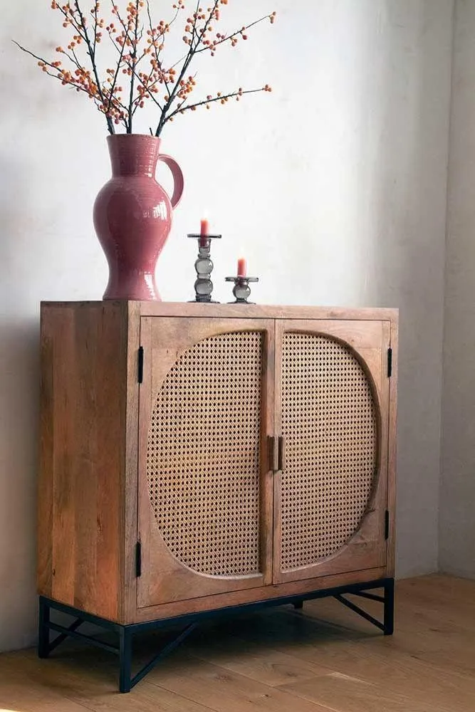 Cane Two-Door Cabinet