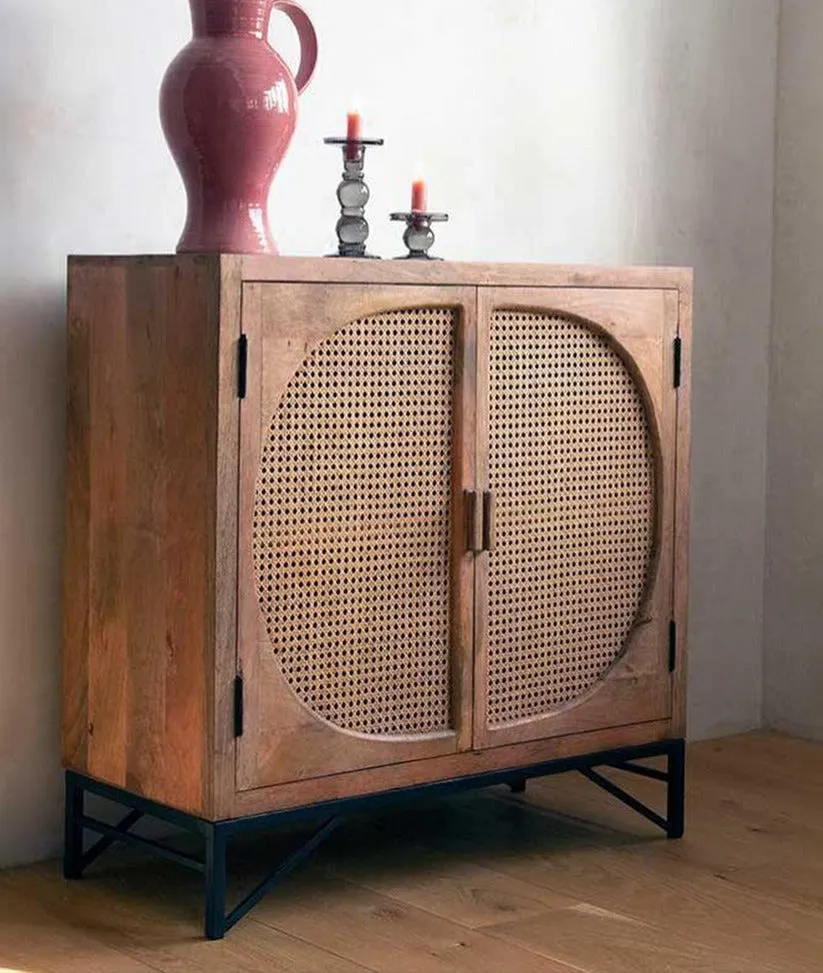 Cane Two-Door Cabinet