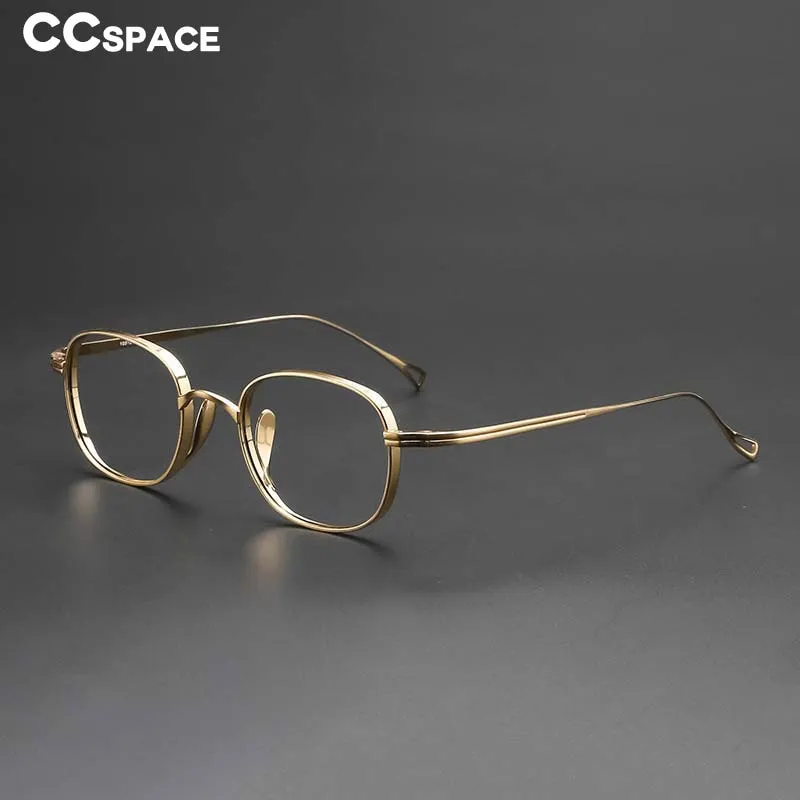 CCspace Unisex Full Rim Hand Crafted Round Titanium Frame Eyeglasses 54595