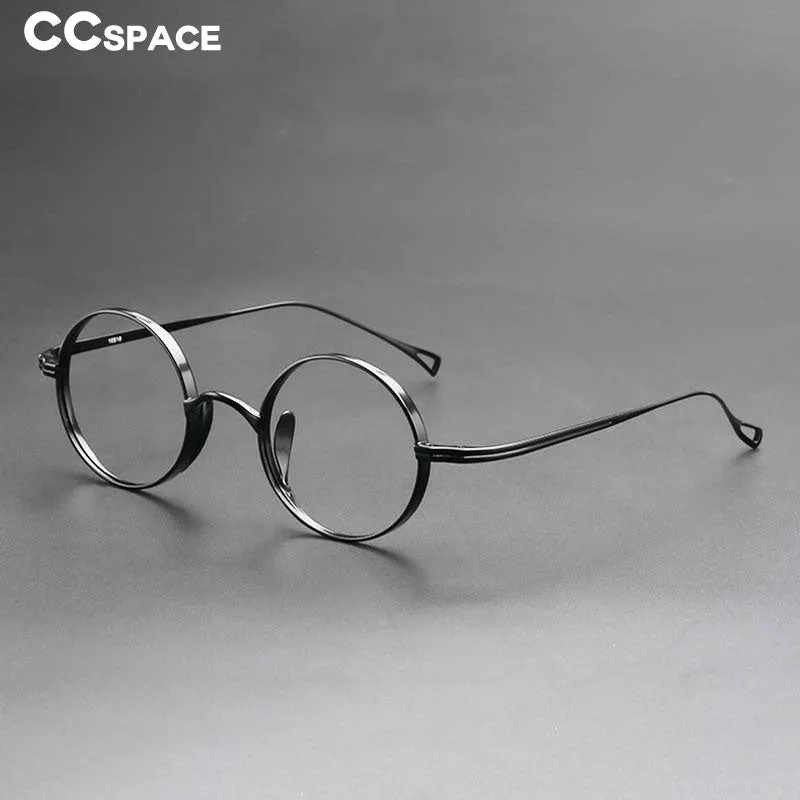 CCspace Unisex Full Rim Hand Crafted Round Titanium Frame Eyeglasses 54595