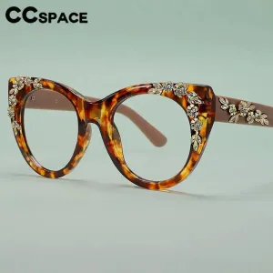 CCspace Women's Full Rim Cat Eye Plastic Reading Glasses R57091