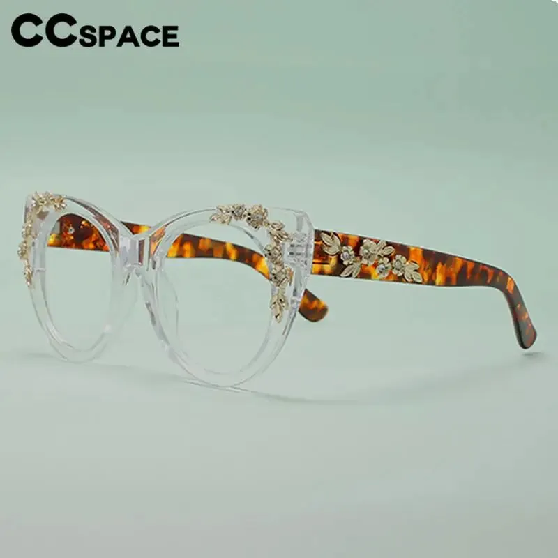 CCspace Women's Full Rim Cat Eye Plastic Reading Glasses R57091