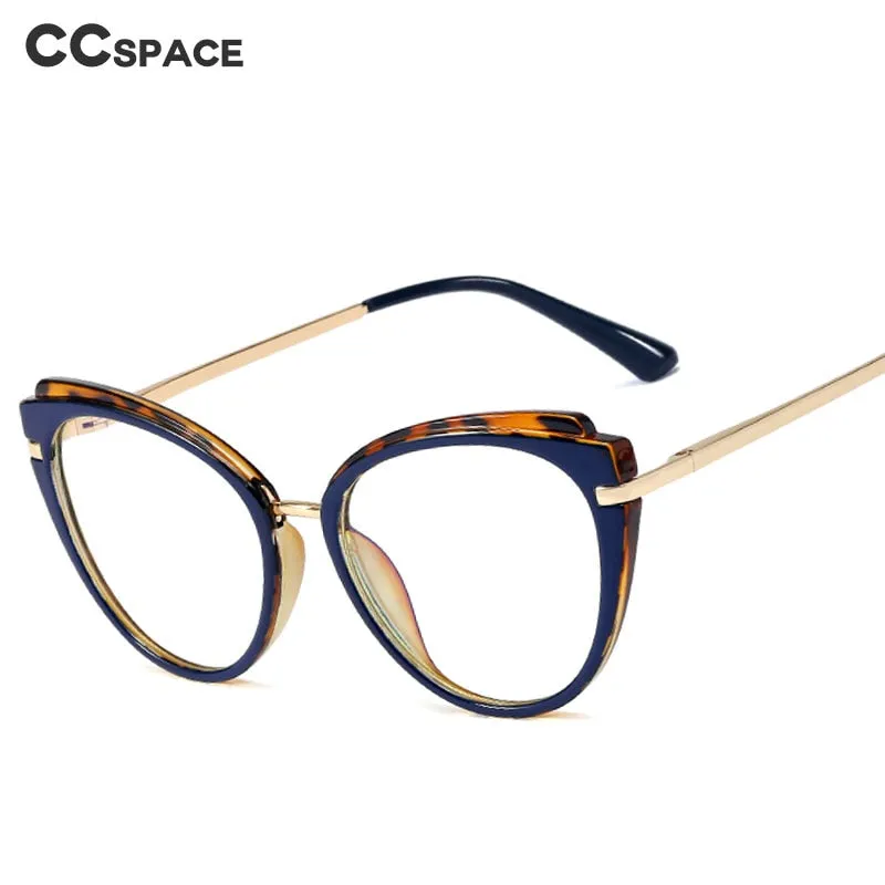 CCspace Women's Full Rim Cat Eye Tr 90 Titanium Frame Eyeglasses 48270