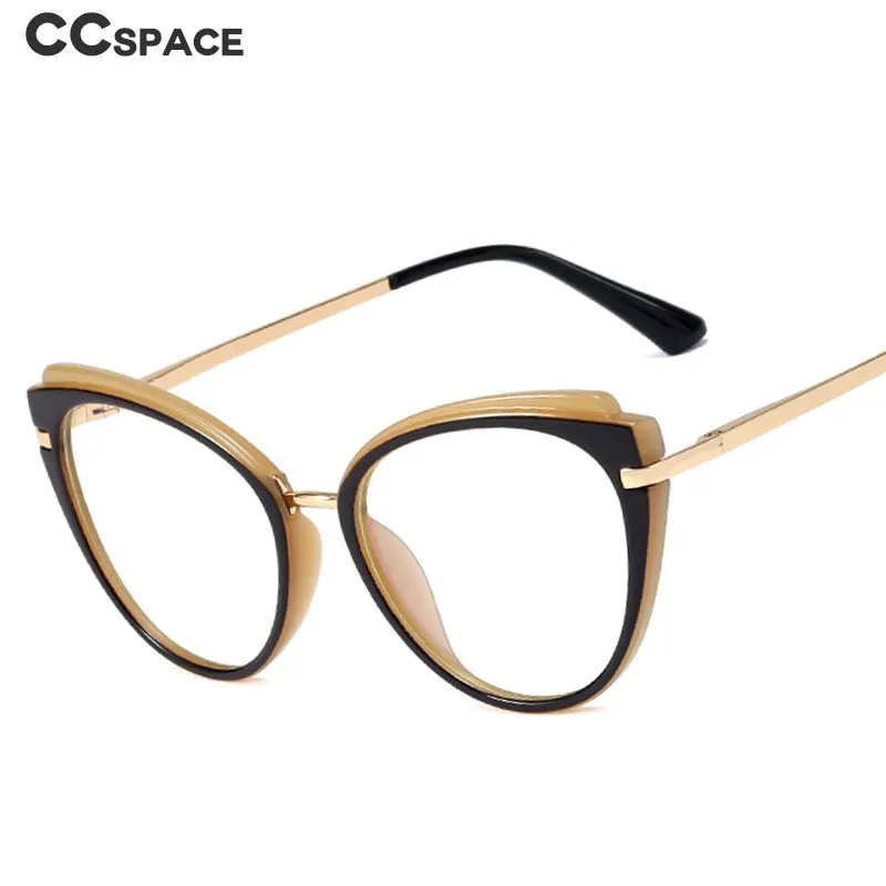 CCspace Women's Full Rim Cat Eye Tr 90 Titanium Frame Eyeglasses 48270