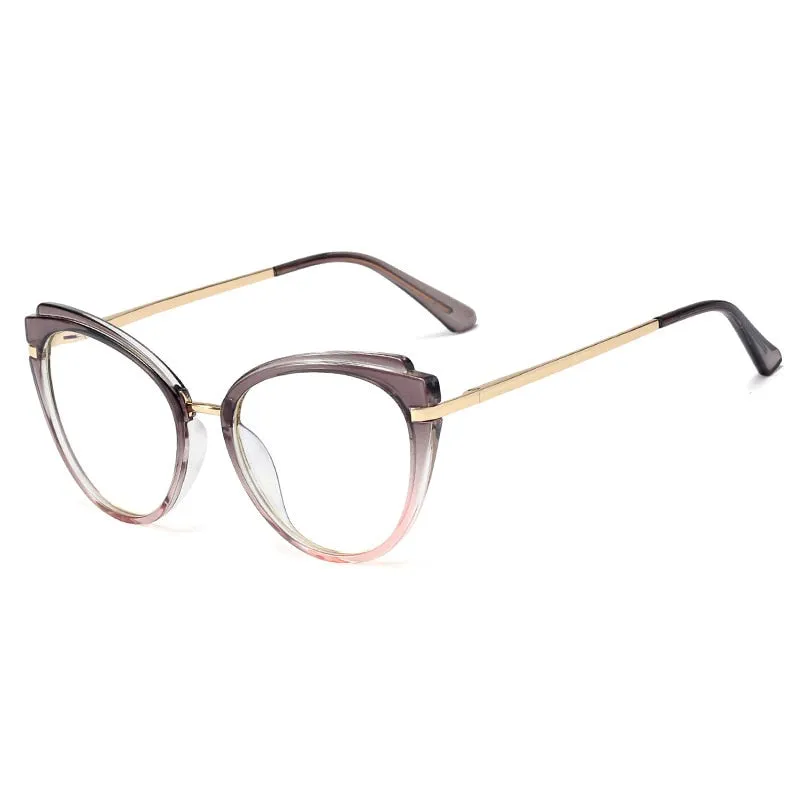 CCspace Women's Full Rim Cat Eye Tr 90 Titanium Frame Eyeglasses 48270