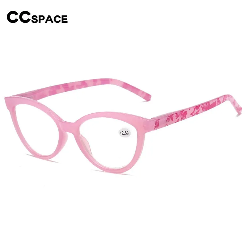 CCspace Women's Full Rim Large Cat Eye Acetate Hyperopic Reading Glasses 55809