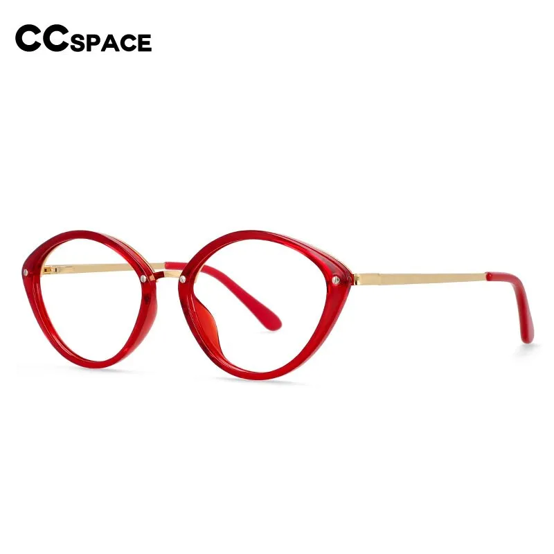 CCspace Women's Full Rim Oval Cat Eye Tr 90 Titanium Frame Eyeglasses 54497