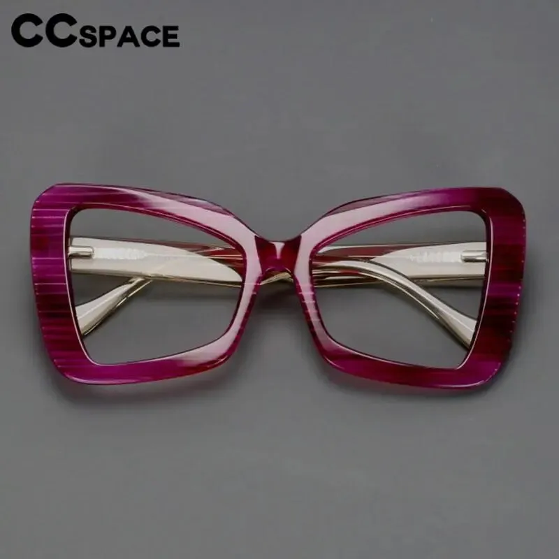 CCspace Women's Full Rim Oversized Butterfly Acetate Hyperopic Reading Glasses R54066