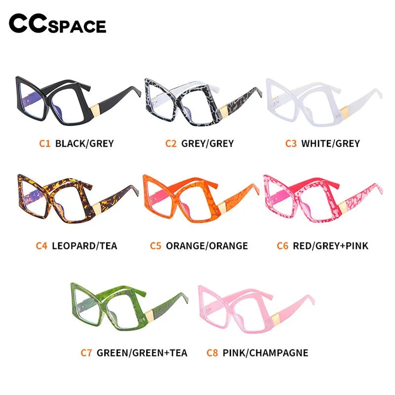 CCspace Women's Full Rim Oversized Square Cat Eye Acetate Eyeglasses 55385