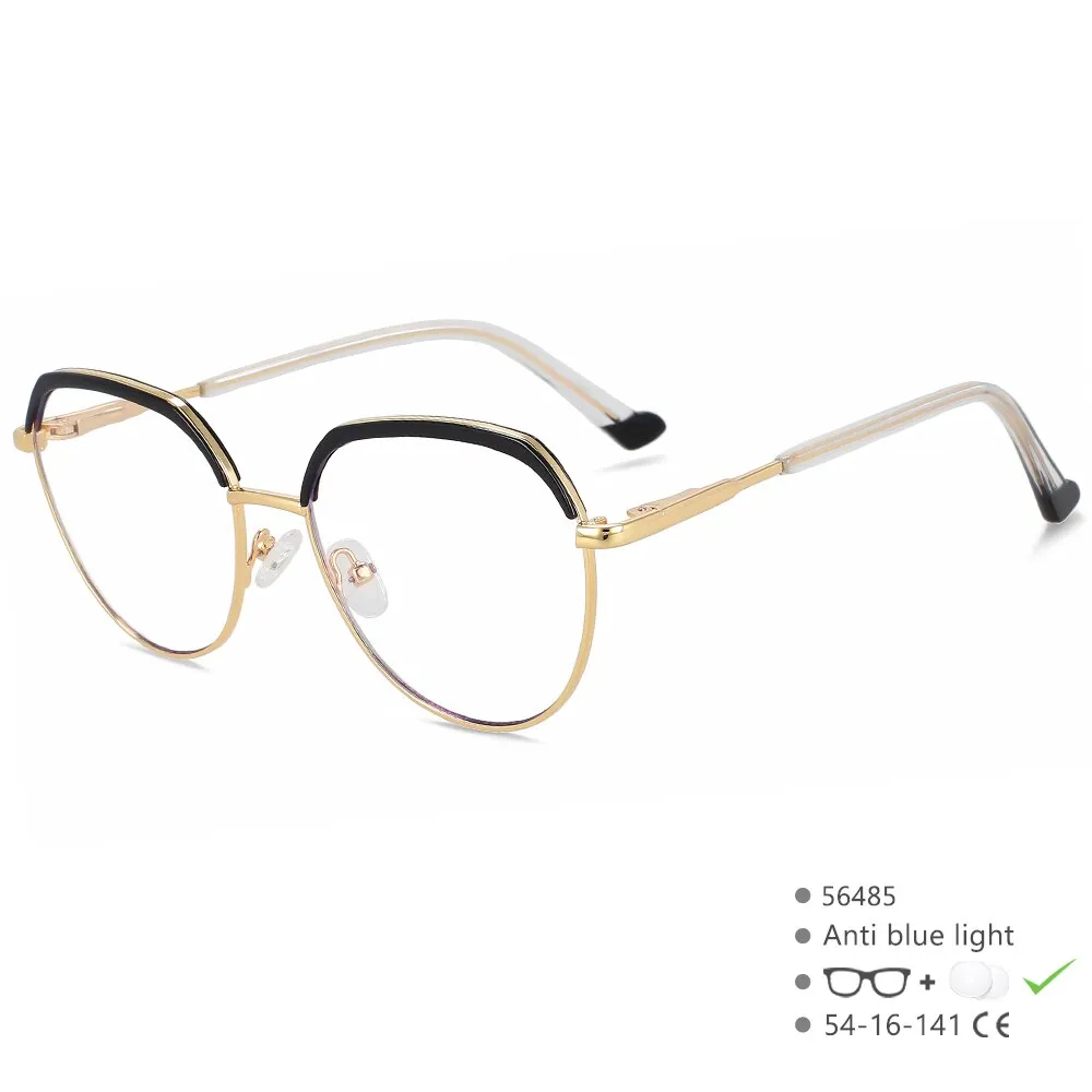 CCspace Women's Full Rim Round Brow Line Alloy Eyeglasses 56485