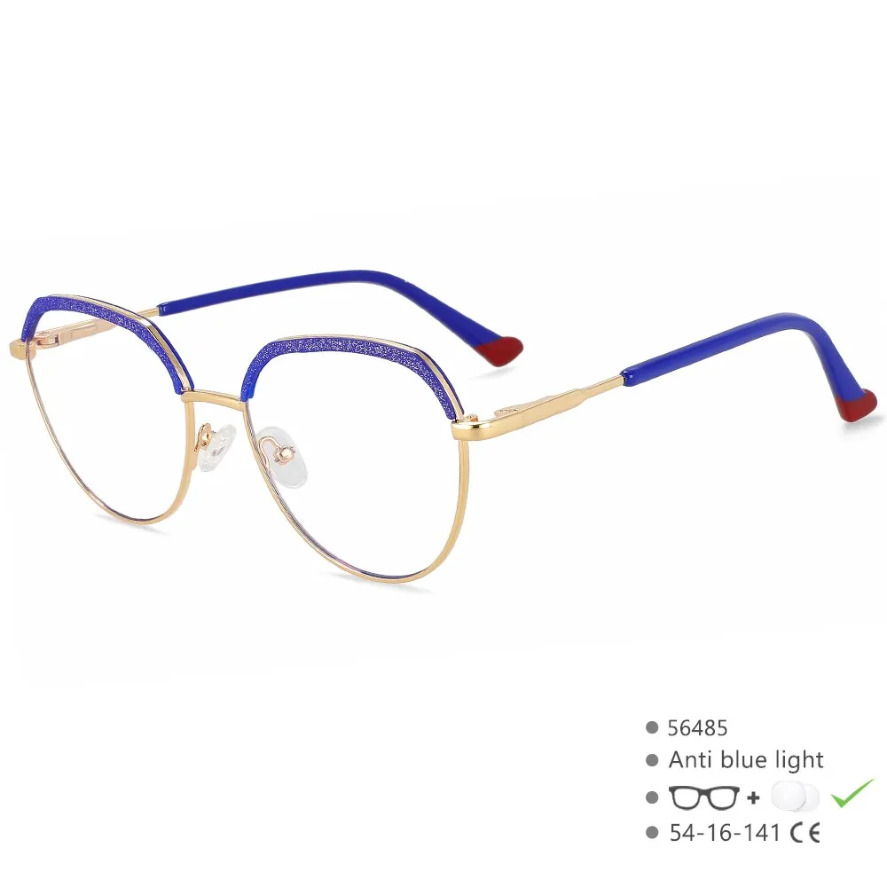 CCspace Women's Full Rim Round Brow Line Alloy Eyeglasses 56485