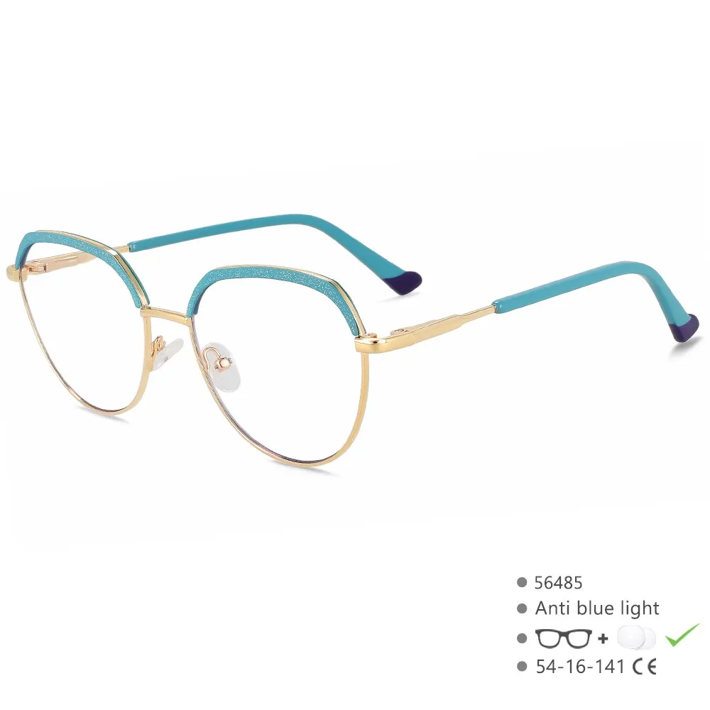 CCspace Women's Full Rim Round Brow Line Alloy Eyeglasses 56485