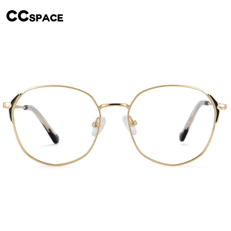 CCspace Women's Full Rim Round Oval Alloy Frame Eyeglasses 54318