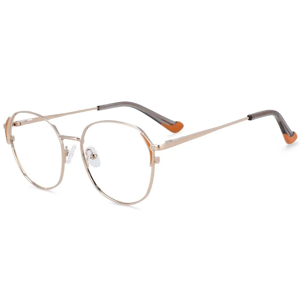 CCspace Women's Full Rim Round Oval Alloy Frame Eyeglasses 54318