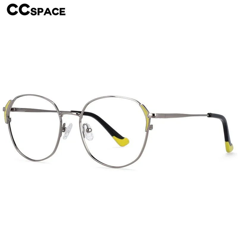 CCspace Women's Full Rim Round Oval Alloy Frame Eyeglasses 54318