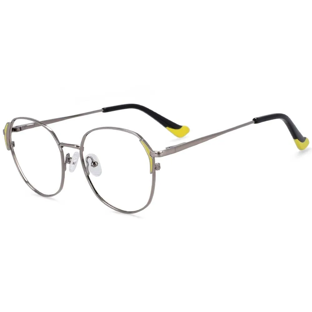 CCspace Women's Full Rim Round Oval Alloy Frame Eyeglasses 54318