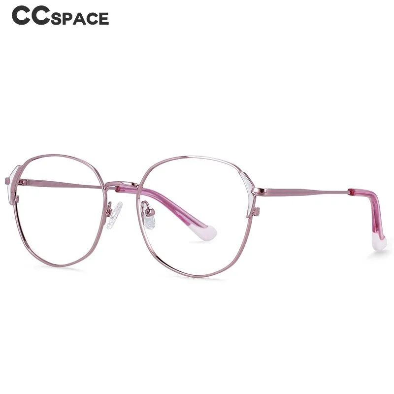 CCspace Women's Full Rim Round Oval Alloy Frame Eyeglasses 54318