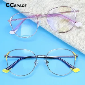 CCspace Women's Full Rim Round Oval Alloy Frame Eyeglasses 54318