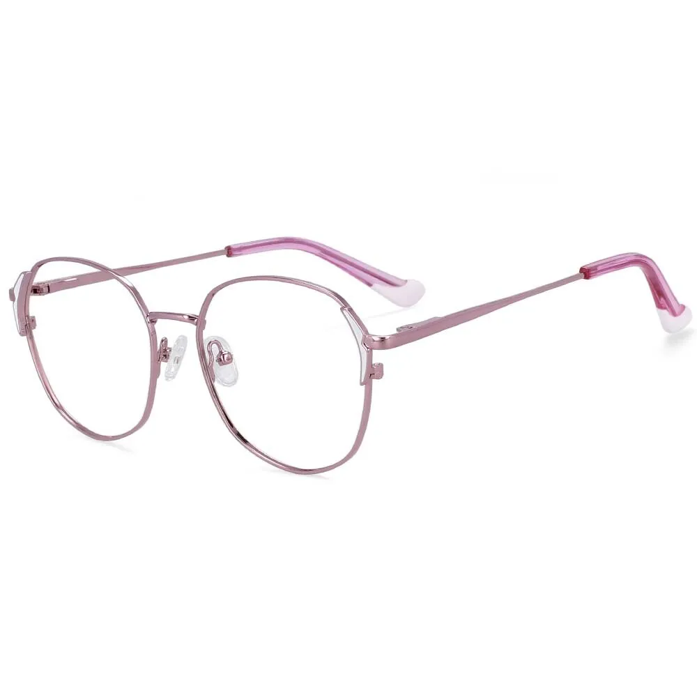 CCspace Women's Full Rim Round Oval Alloy Frame Eyeglasses 54318